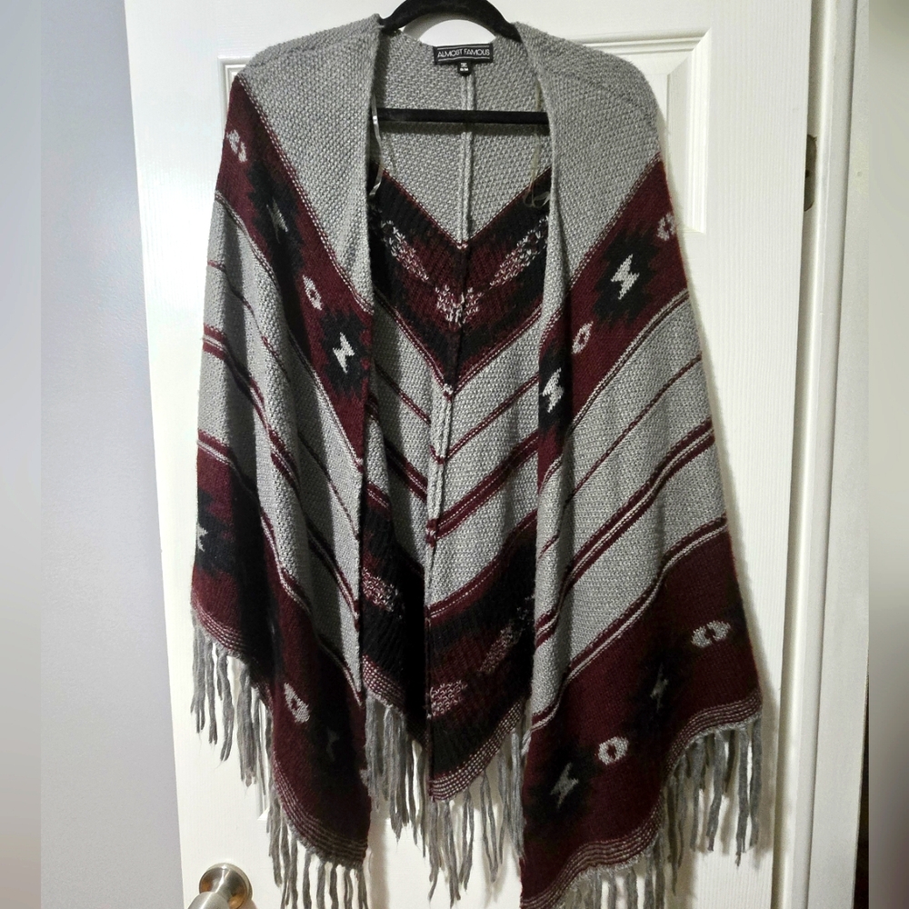 Womens Open Front Fringe Cardigan